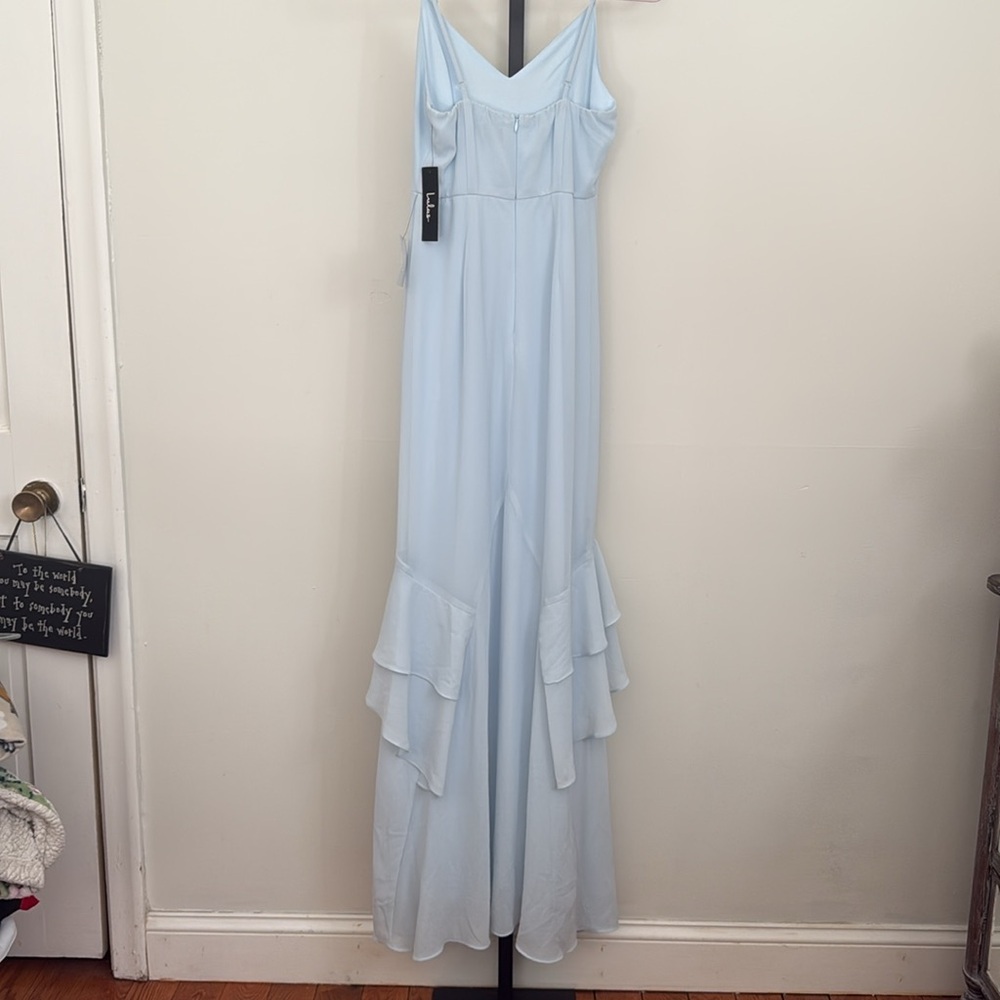 Lulu's Pale Blue Ruffle Gown - Picture 2 of 11